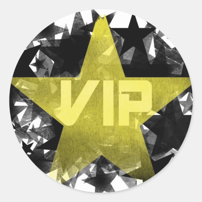 Gold Star VIP Classic Round Sticker (Front)