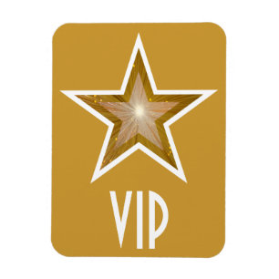 "Gold" Star 'VIP' flexible magnet gold