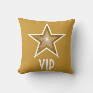 "Gold Star" 'VIP' throw pillow square gold