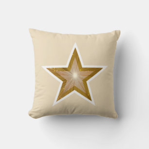 "Gold" Star White square cream white back Cushion