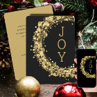 Gold Star Wreath on Black Christmas Non-Photo