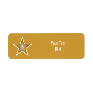 "Gold" Star 'Your Text' label small gold
