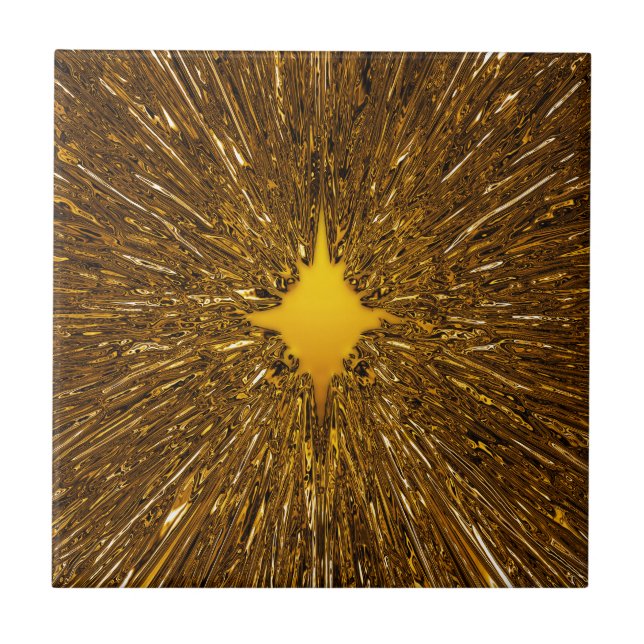 Gold starburst pattern tile (Front)