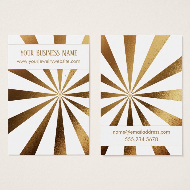Gold Starburst White Earring Holder Display Card (Front & Back)