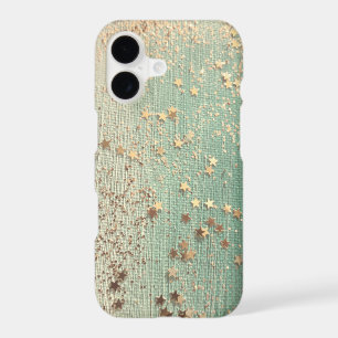 Gold Stardust on Sea Green