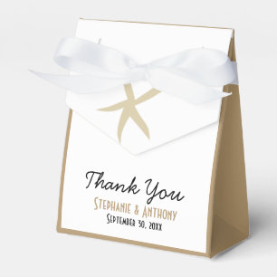 Gold Starfish Nautical Beach Wedding Thank You Favour Box