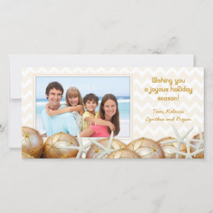 Gold Starfish Photo Christmas Cards