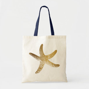 Gold Starfish Tote Bag