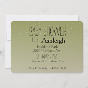 Gold Starlight baby shower Invitation