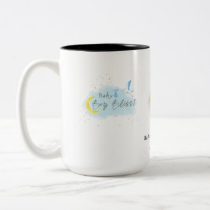 Gold Starlit Baby Boy Bliss Stork Special Delivery Two-Tone Coffee Mug