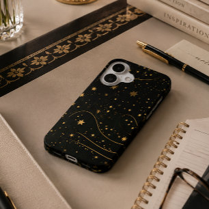 Gold Starry Night Celestial Phone Case