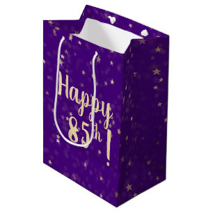 Gold Stars and Dots 85th Birthday Medium Gift Bag