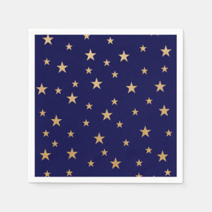 Gold Stars and navy blue Napkins