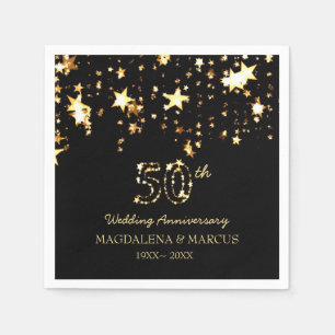 Gold Stars And Numbers Napkin