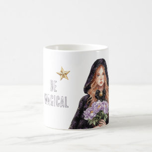 Gold Stars Be Magical Redhead Female Coffee Mug