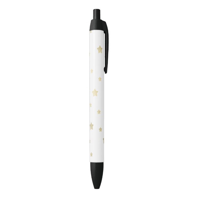 Gold Stars Black Ink Pen (Bottom (Vertical))