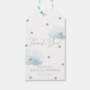 Gold Stars & Blue Clouds Bridal Shower Thank You Gift Tags