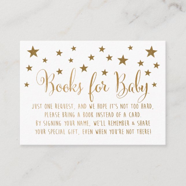 Gold Stars Book Request Insert Card (Front)