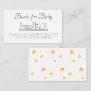 Gold Stars Books for Baby Invitation Insert