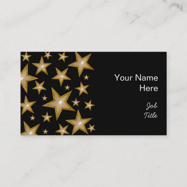 Gold Stars business card side black (Front)