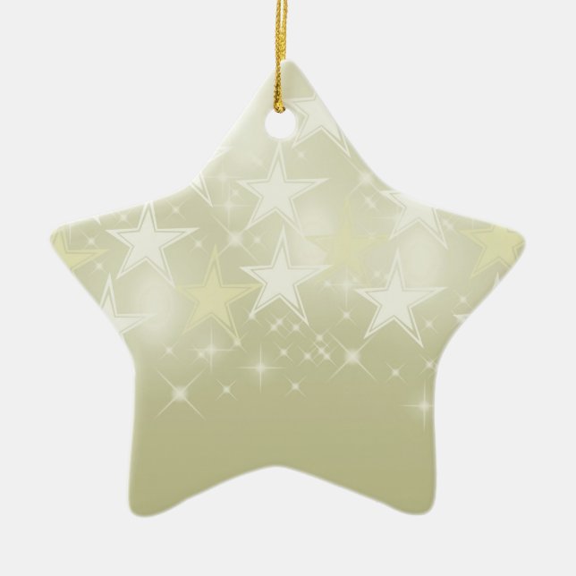 Gold Stars Ceramic Tree Decoration (Front)