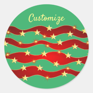Gold Stars Christmas Sky Thunder_Cove  Classic Round Sticker