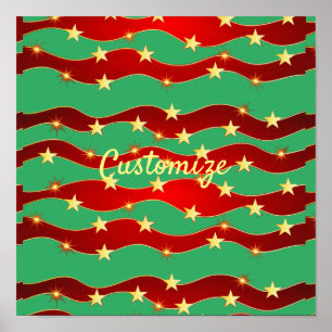 Gold Stars Christmas Sky Thunder_Cove Poster