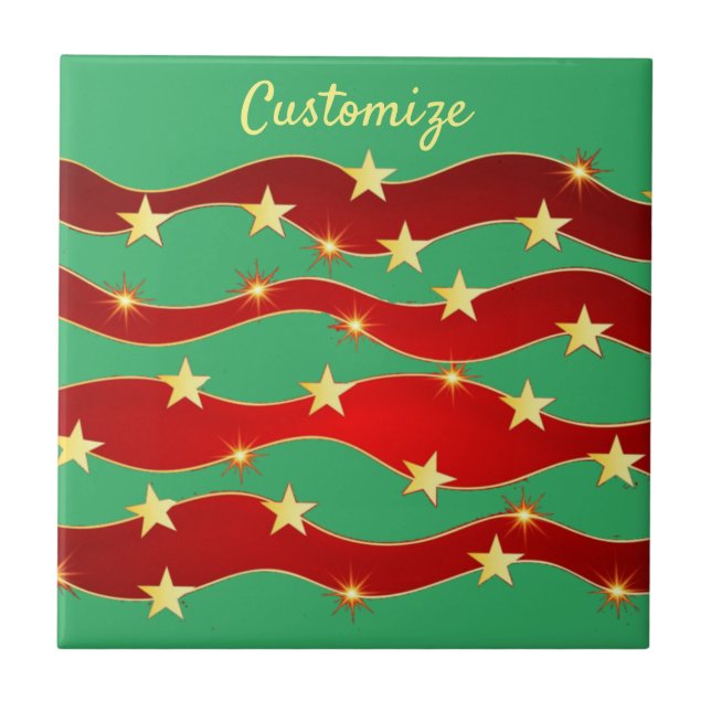 Gold Stars Christmas Sky Thunder_Cove Tile (Front)