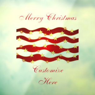 Gold Stars Christmas Sky Thunder_Cove  Window Cling