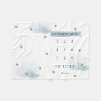 Gold Stars & Clouds Blue Boy Monthly Milestone