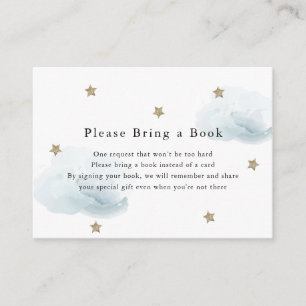 Gold Stars & Clouds Please Bring a Book Card