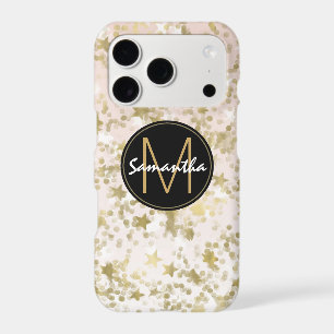 Gold Stars Confetti Blush Pink Monogram