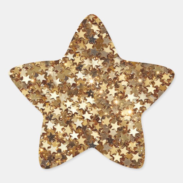 Gold Stars Confetti Star Sticker (Front)