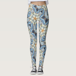 gold stars cosmic swirl leggings