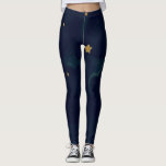 Gold Stars & Dark Blue Sky Clouds Cute Celestial Leggings<br><div class="desc">Leggings.</div>