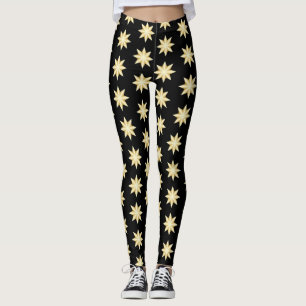 Gold Stars Design You Choose Background Colour Leggings