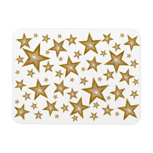 "Gold" Stars flexible magnet white