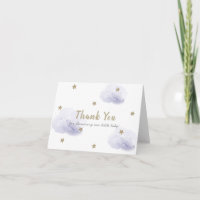 Gold Stars & Fluffy Lavender Clouds Baby Shower
