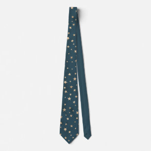Gold Stars Galaxy Blue Neck Tie