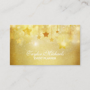 Gold Stars Glitter Event Planner Business Card