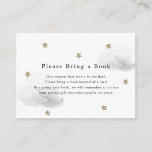 Gold Stars & Grey Clouds Please Bring a Book Card