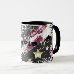 Gold stars grunge abstract stylish urban modern mug