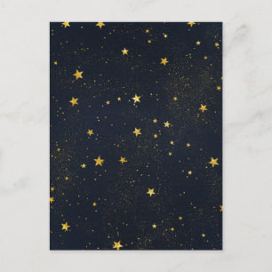 Gold Stars In Night Sky Postcard