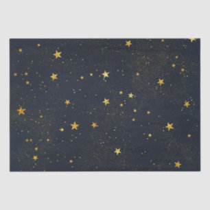 Gold Stars In Night Sky Tissue Paper