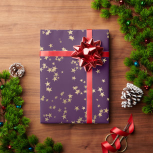 Gold Stars Minimalist Elegant Wrapping Paper