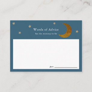 Gold Stars & Moon Baby Shower Advice Cards