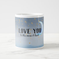 Gold Stars Moon Blue Ombre