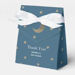 Gold Stars & Moon Navy Blue Baby Shower Gift Box