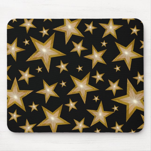 Gold Stars mousepad black (Front)