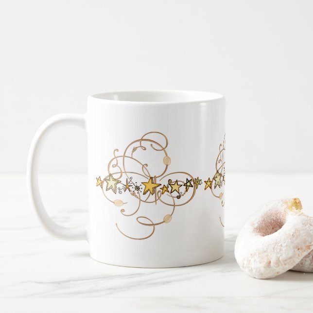 Gold Stars Mug (With Donut)